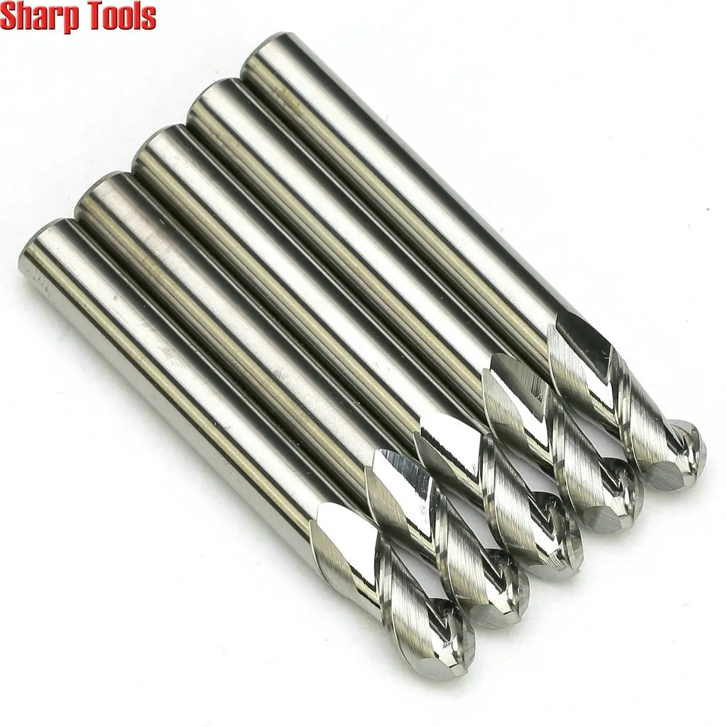 Imagem -02 - Flauta Espiral Bola Nariz Roteador Bit Fresa para Alumínio Hrc50 Tungstênio Aço Carboneto Cnc Ferramenta de Alumínio Conjunto Endmill mm