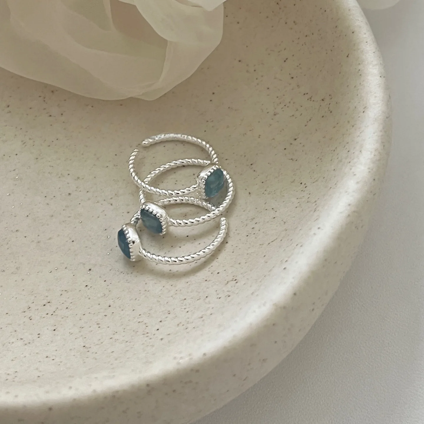 Women's 925 Sterling Silver Geometric Square Adjustable Ring