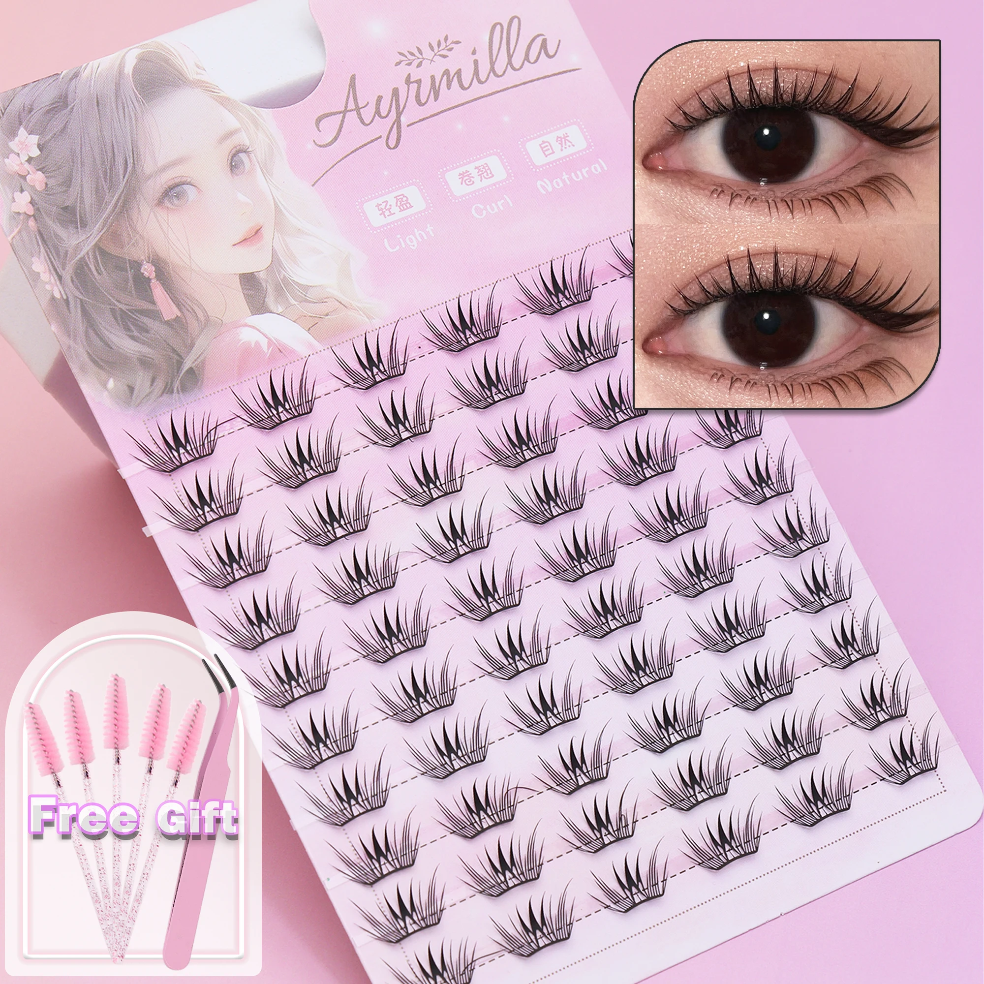 Ciglia finte naturali Cluster singolo Ciglia di visone 3D soffici e morbide Ciglia lunghe riunioni di lavoro quotidiano ciglia finte