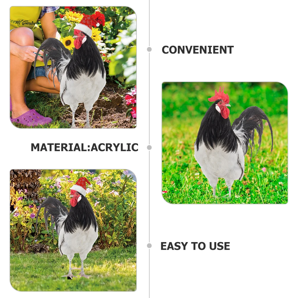 

2pcs Simulated Chicken Decoration Garden Stakes Acrylic Modern Farmhouse Style Outdoor Yard Ornament Lawn Decor Gifts Chicken