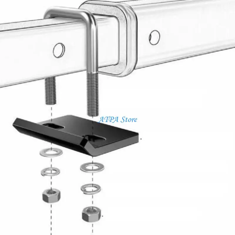 U13C Pair of Trailer Hitch Stabilizer Plate Brackets Prevent Swaying Secure Connection for Square Receiver Towing Accessories