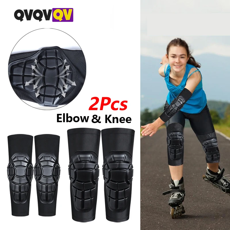 2Pcs Youth Children Basketball Knee Sleeves, Elbow Pads, Anti-Collision Long-Legged Knee Pads, Volleyball Football Bicycle