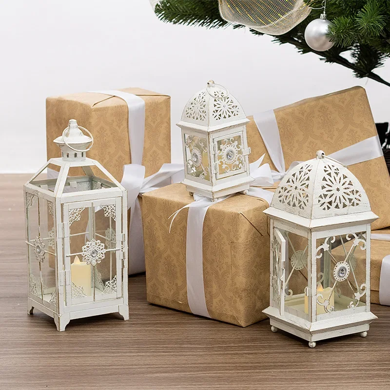 Wind lantern retro decoration Moroccan style Christmas hand-held lantern ornament