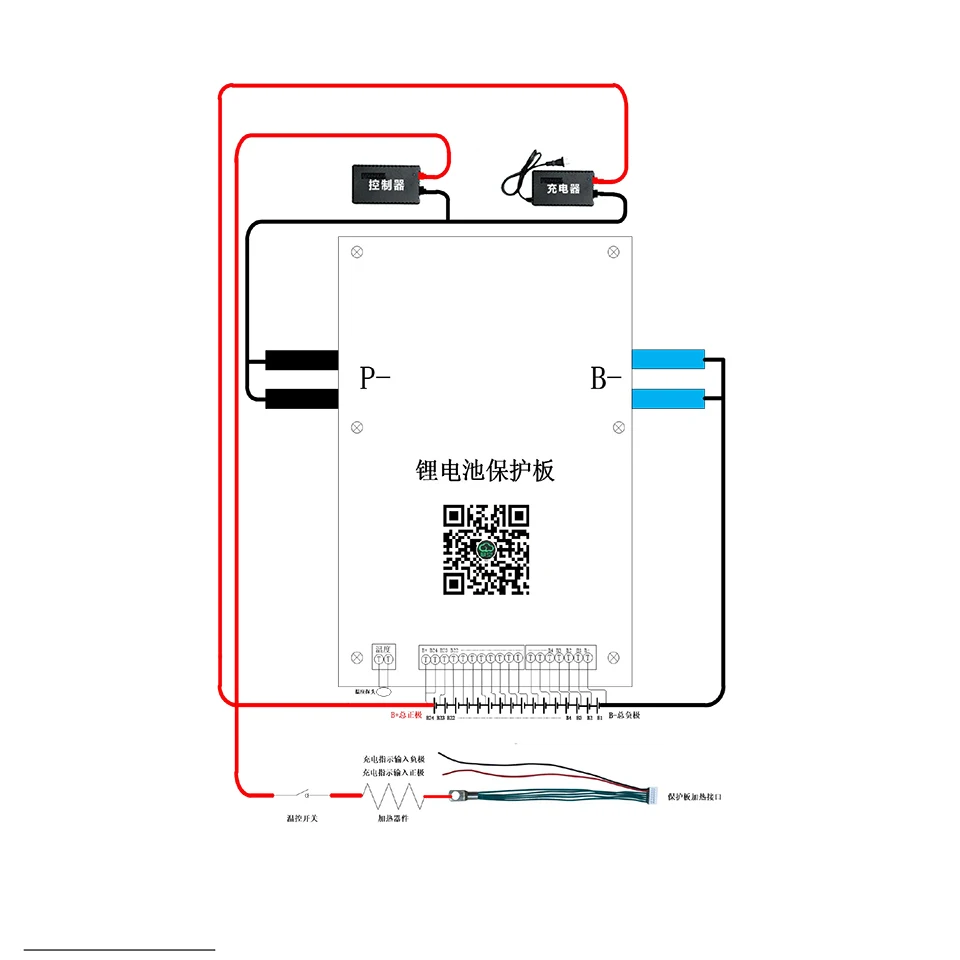 JK-BD6A24S15P 8s-24s 100a smart bms 24v 36v 48v 72v aktiv ausgleichen bms eingebaute bluetooth unterstützung app batterie bms – Detail 3