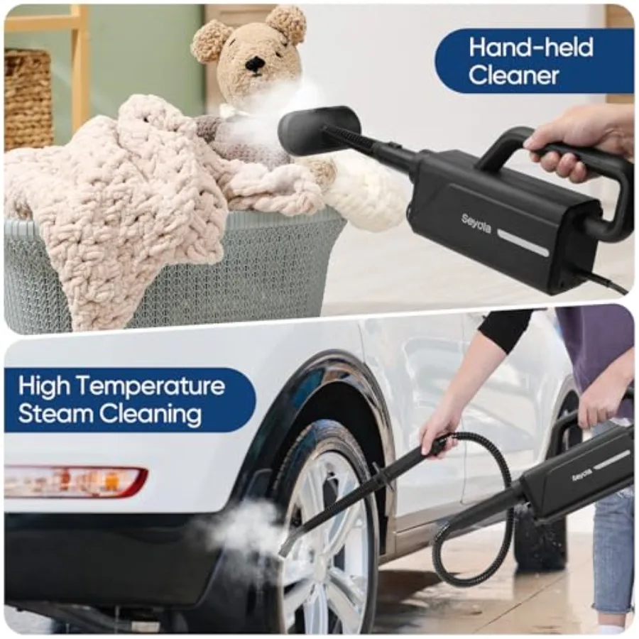 Fregona de vapor para limpieza de suelos, limpiador a vapor para el hogar con accesorios multifunción 6 en 1 de mano para ropa de suelos de madera dura