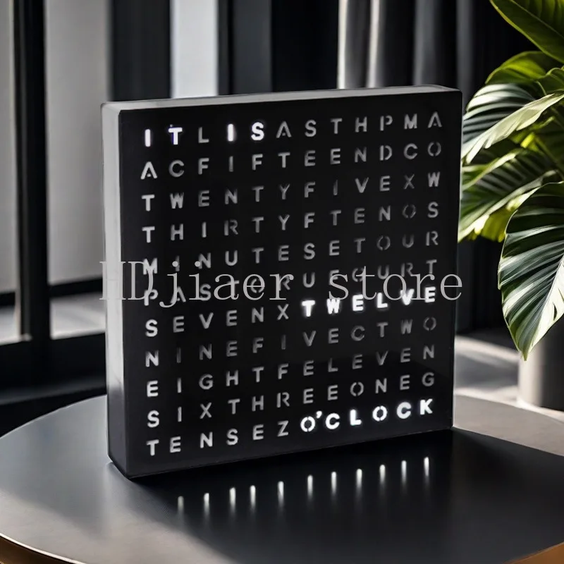 Fashion Creative Desktop Ornament English Display Reading Time Table Office Learning Reading Time LED Alphabet Wall Clock