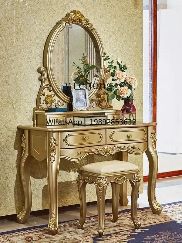 

A5-11 Dressing Table Champagne Gold Makeup Mirror Dressing Table