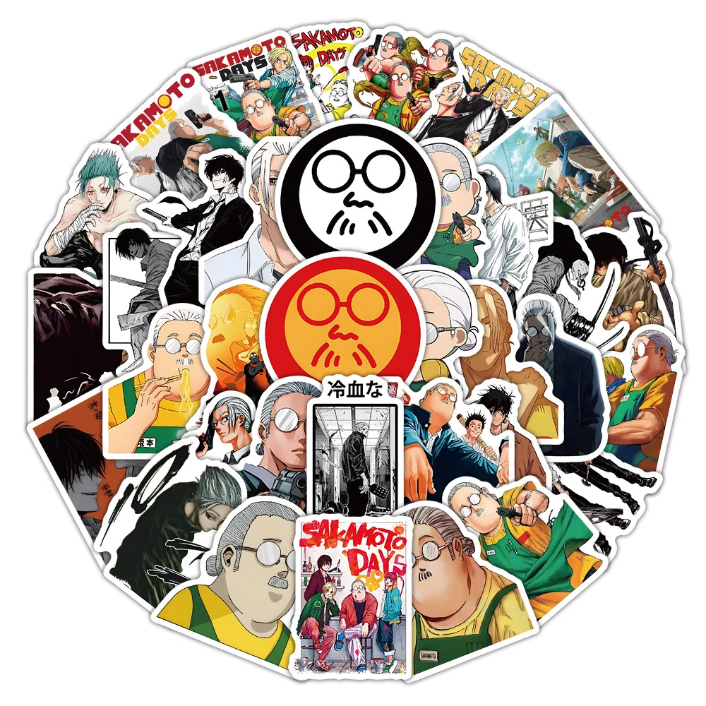 10/30/60pcs Anime Sakamoto Days Stickers Cool Shin Asakura Sticker for Stationery Notebook Phone Laptop Car Taro Sakamoto Decals