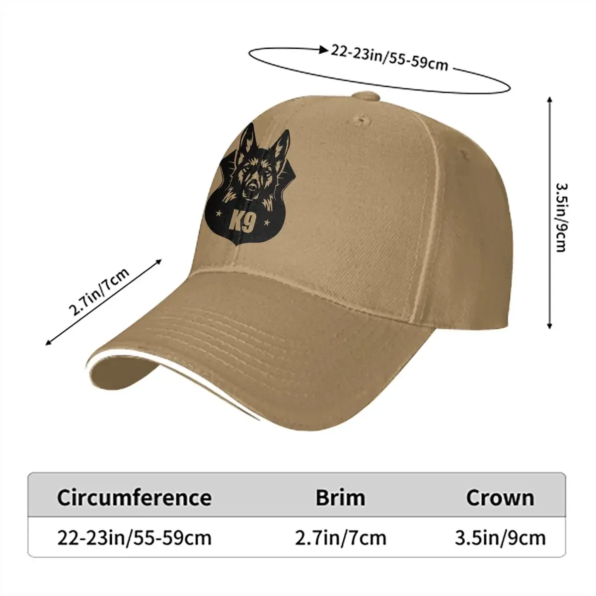 K-9 Unit Police Dog Multicolor Hat Peaked Men's Cap K9 Police Unit Personalized Visor Protection Hats