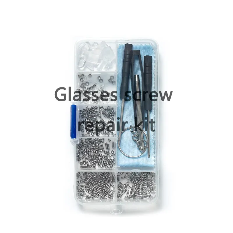 Eyeglasses Sunglasses Repair Kit Tool Glasses Screwdriver Screws Sets Nuts Nose Pad Optical Parts Assorted