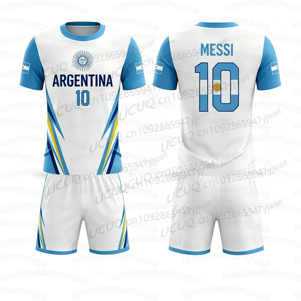 2026 Spezial Nr. 10 Messi Fußballtrikot-Shorts-Set für Damen und Herren, Argentinien-Flagge, Fan-Shirt und Shorts, Sommer-Kinder-2-Teiler-Set – Detail 6
