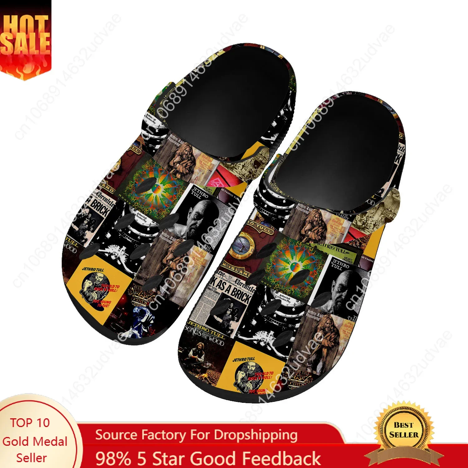 

Jethro Tull Water Shoes Mens Womens Non-slip Fashion Home Garden Clogs Customizd Sandals Beach Breathable Hole Slippers