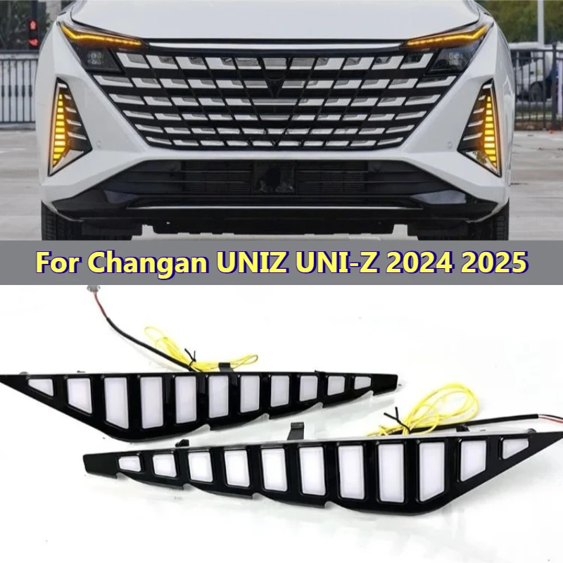 

DRL For Changan UNIZ UNI-Z 2024 2025 Car Led Daytime Running Light Dymanic Turn Signal Front Fog Lamp Modification Auto Daylight