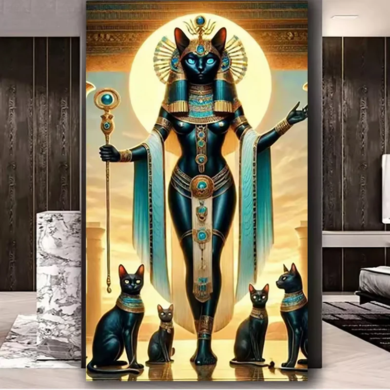 

Egyptian Cat Queen Full Square Round Diamond Mosaic Embroidery Cross Stitch Kits Diy Diamond Painting New 2026 Home Decor Art
