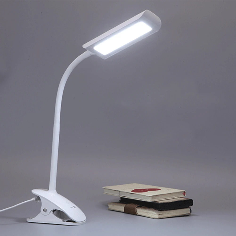 

LED Night Light Touch Dimmable Reading Lamp Flexible Clip-on Portable Gooseneck Eye Protection Desk Lamp White