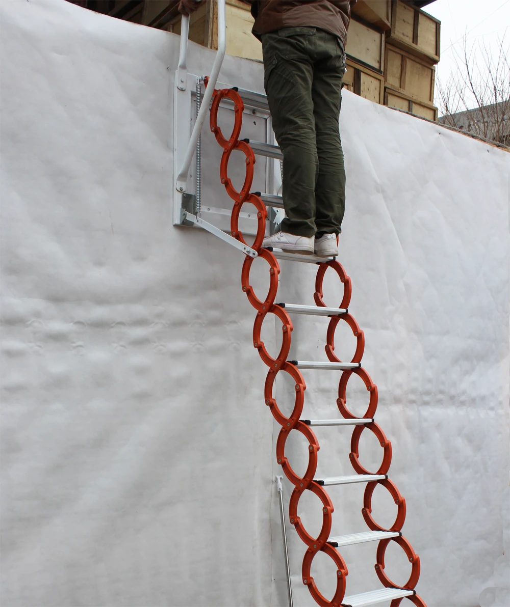 

Настенная лофт-телескопическая лестница, вилла, невидимая подъемная бытовая складная дуплексная уличная растягивающаяся лестница cust