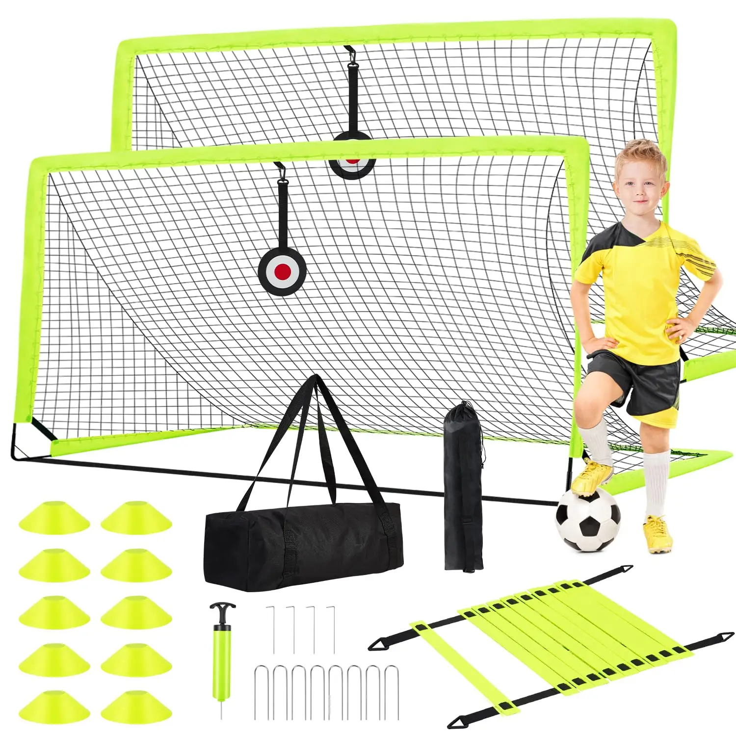 

Factory Sale Portable Folding Removable Kids Soccer Goal Set Football Small Portable Soccer Goal
