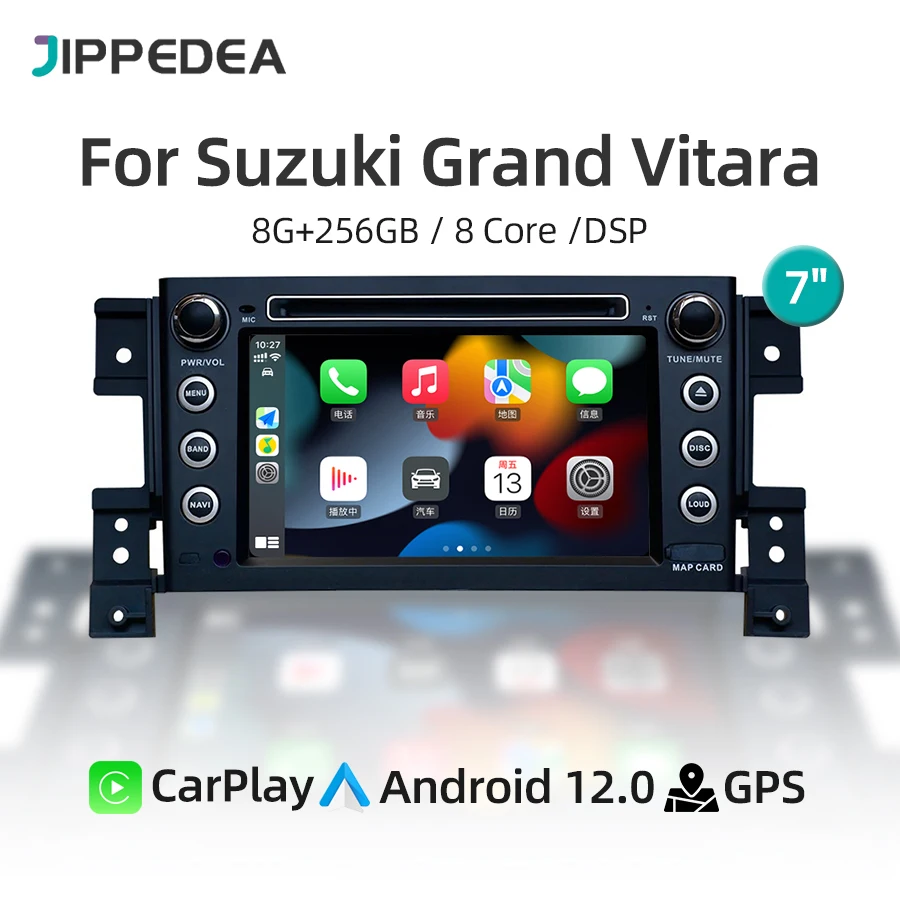 Android 12 Qualcomm 8G 256G CarPlay GPS Navigation WiFi Bluetooth Car Multimedia Player Radio For Suzuki Grand Vitara 2005-2016