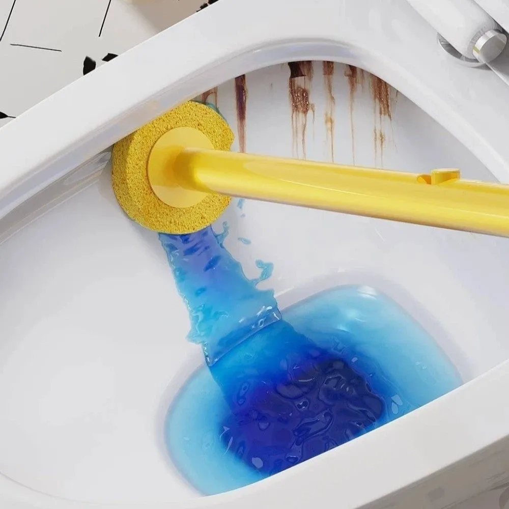 

Hygienic Disposable Toilet Brush 360° Cleaning Plastic Replaceable Cleaning Brush Sponge Head Household Closestool Brush Hotel