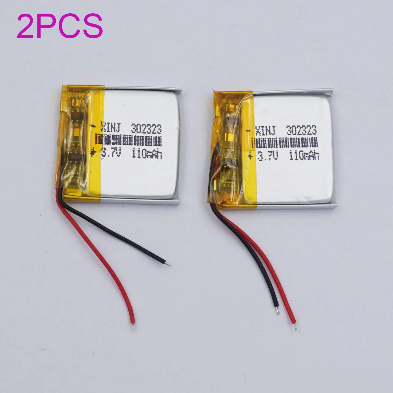 

2pcs 3.7V 110mAh 0.4Wh Rechargeable Polymer Li Batteryv 302323 For Bluetooth Speaker Headphones GPS Sat Nav Driving Recorder Mp3