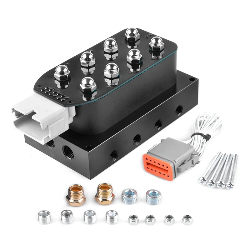 Universal 12V Solenoid Valveblock Air Ride Suspension Manifold Valve Kit Uv4for Auto Fast Control