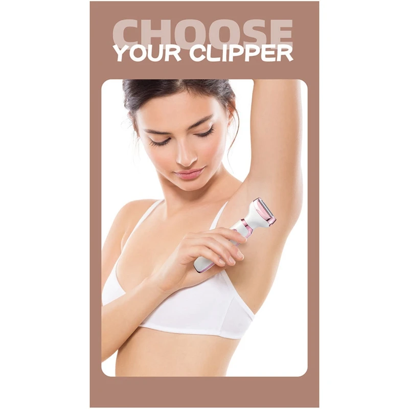 Elektrische scheerapparaten voor vrouwen 4-in-1 Lady elektrisch scheerapparaat voor gezicht, neus, benen en okselbikini-trimmer