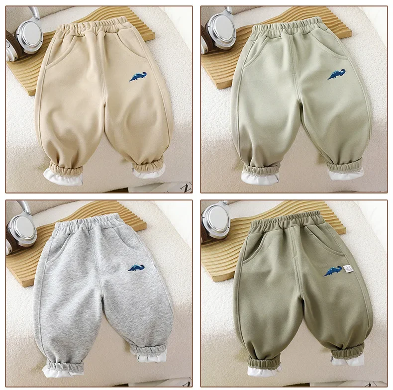 Dinosaurier-Jogginghose mit Kordelzug für Jungen, Kinder-Sweatpants mit Taschen, Herbst, elastischer Bund, lange Babyhose, Sport- und Outdoor-Hose für Kinder – Detail 11
