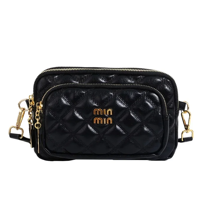 حقيبة كروس هندسية 2025! حقيبة صغيرة مضادة للسرقة ثلاثية الرمز البريدي مع جيوب آمنة RFID وحزام سلسلة قابل للتعديل