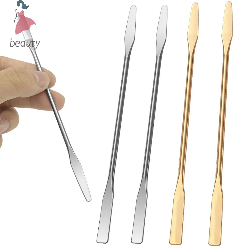ملعقة دبوس ملحقات الأظافر والأصباغ أدوات خلط مسمار الفن ظلال العيون كريم اثارة قضيب الفولاذ المقاوم للصدأ هلام معدني اثارة أداة