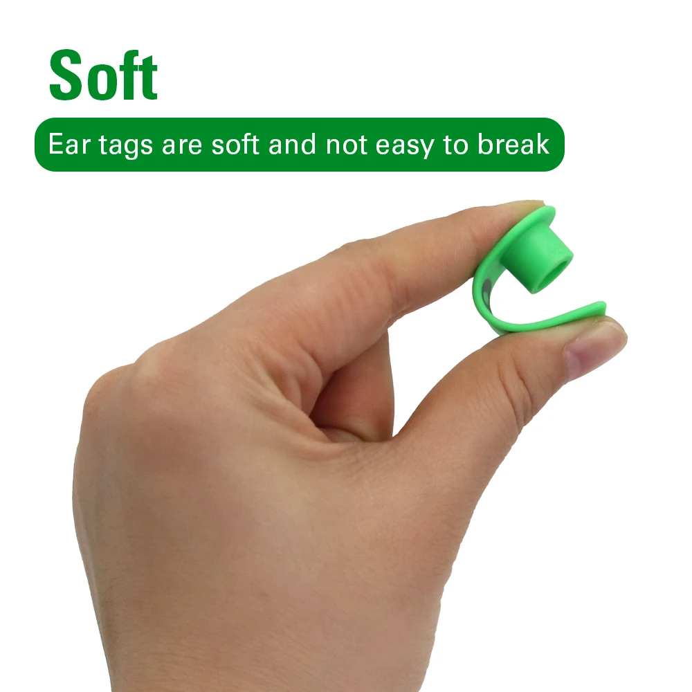 100個入り ヤギ 羊 ウサギ 豚 耳標 レーザー刻印銅製ヘッド付き 農場動物識別カードツール 8色 001-500