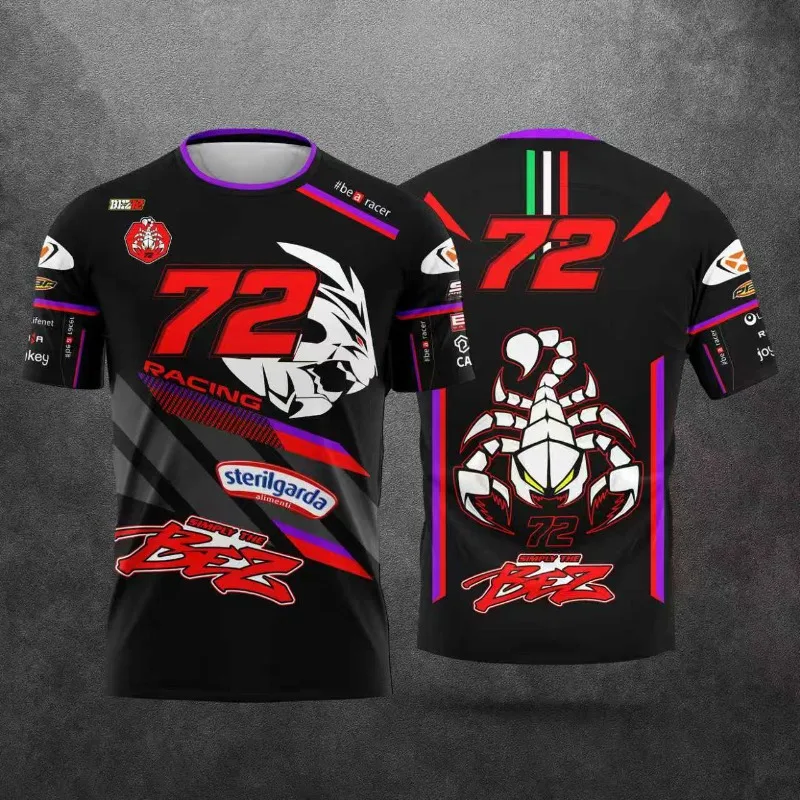 2026 New Racing Theme T-shirt with Martinator & Circuit Patterns Trendy Sports Top for Racing Fans Summer Casual Short Sleeve