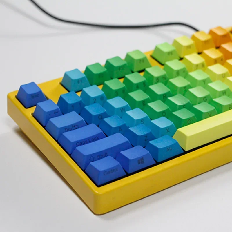 

Rainbow Theme Sublimation Keycap PBT Material Cross Satellite Shaft Original Height 75 87 98 108 Universal