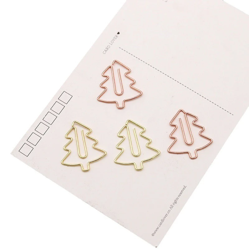 20pcs Weihnachts baum Metall Büroklammern niedlichen kawaii Lesezeichen Memo Foto Nachricht Clips Bürobedarf Studenten Geschenke Briefpapier