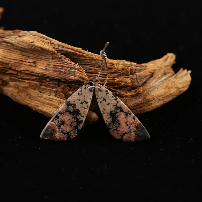 B&F Snow Flake Obsidian Earring Beads for Jewelry Making, Handmade Natural stones beads, Stones for jewelry Making Supplies