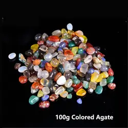 Natural Crystal Seven Colored Agate Reusable Transparent 100g Gravel Ornament Art Landscape Craft for Garden Decoration