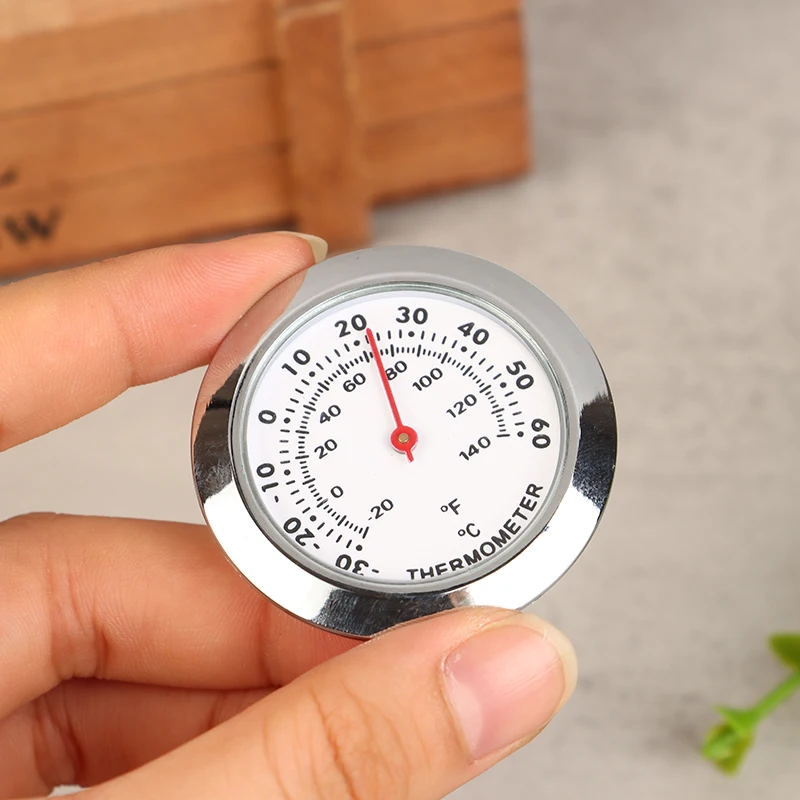 Diameter 43mm Round Thermometer Hygrometer Embedded Clock Gall Temperature And Humidity Meter To Measure Tea Boxes---30+60（℃）