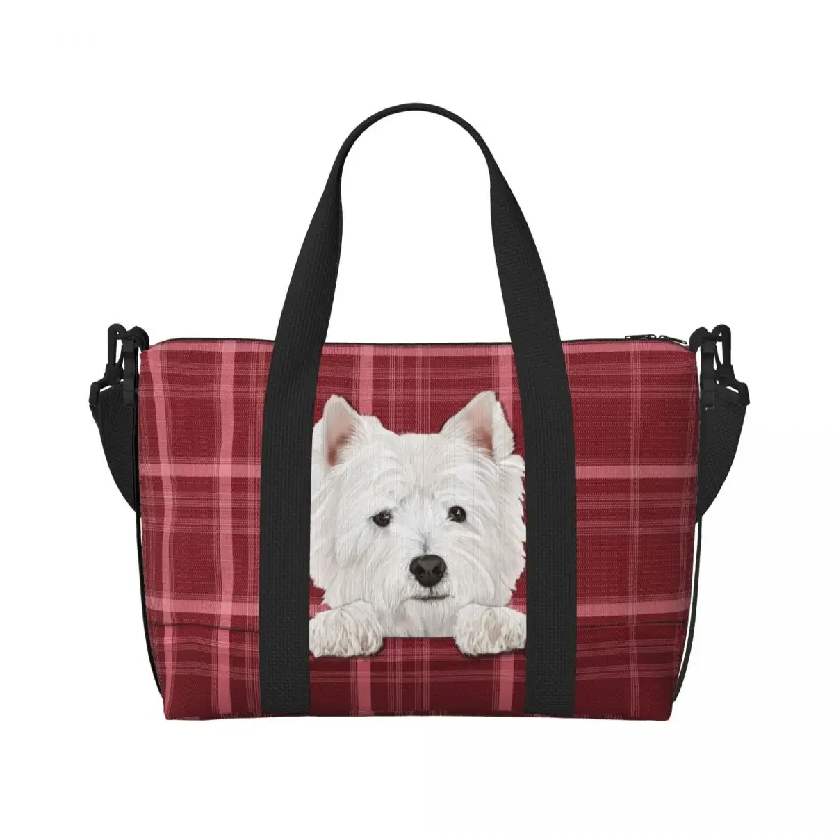 مخصص ويست هايلاند وايت جحر الكلب حقيبة حمل على الشاطئ حقيبة المرأة اضافية كبيرة الصالة الرياضية تحمل على حقائب التسوق السفر Westie