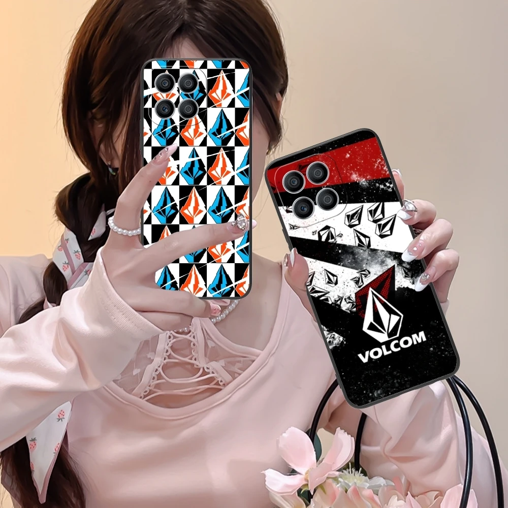 Painting V-Volcom Mobile Cell Phone Case for Huawei Honor 90 80 70 60 50 30 20 10 9 8 7 Pro S SE Lite 5G Black Phone Cover Shell