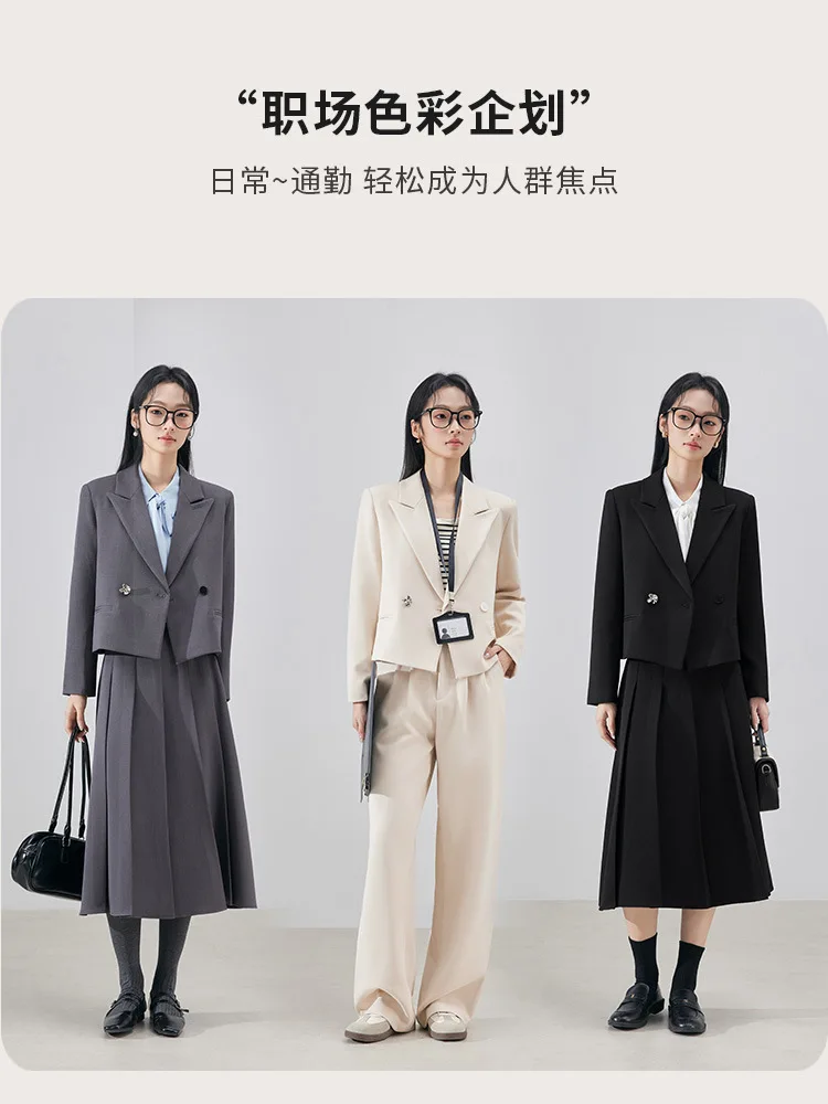 

Women's professional suit set for spring and autumn, new style for petite individuals, formal attire for interviews and commutin