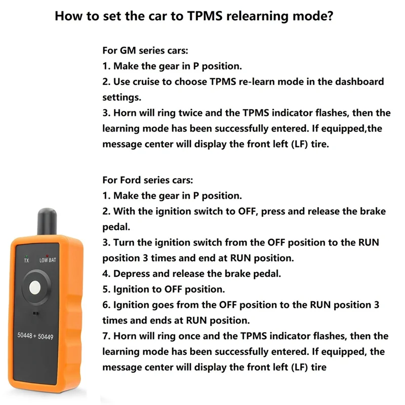 

Инструмент для освобождения TPMS 2 в 1, EL-50448 EL-50449 Инструмент для активации системы датчика давления в шинах для автомобилей Ford GM