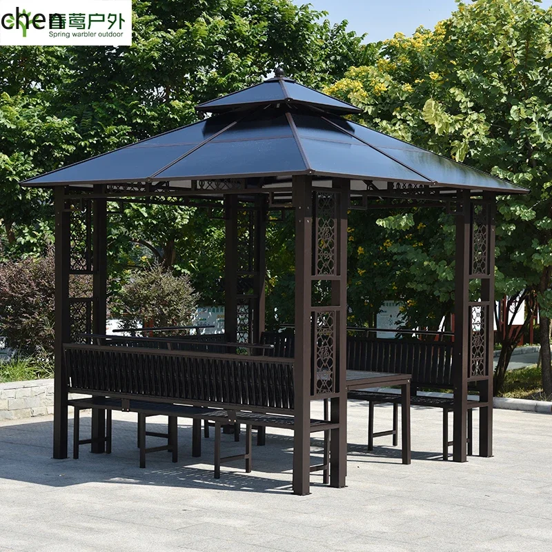 Outdoor Pavilion Tent Wooden House Villa Courtyard Four-Corner Pavilion Homestay Garden Sunshade Terrace