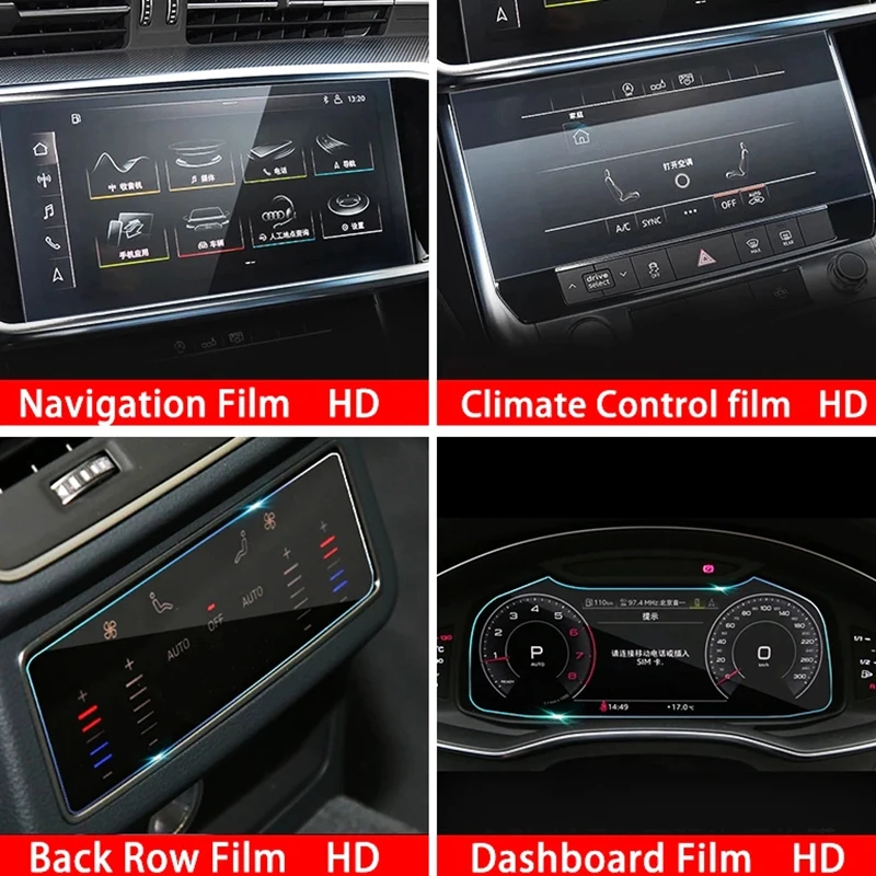 アウディ用強化ガラススクリーン,a6,c8,a7 2018,2019,2020用強化ガラス