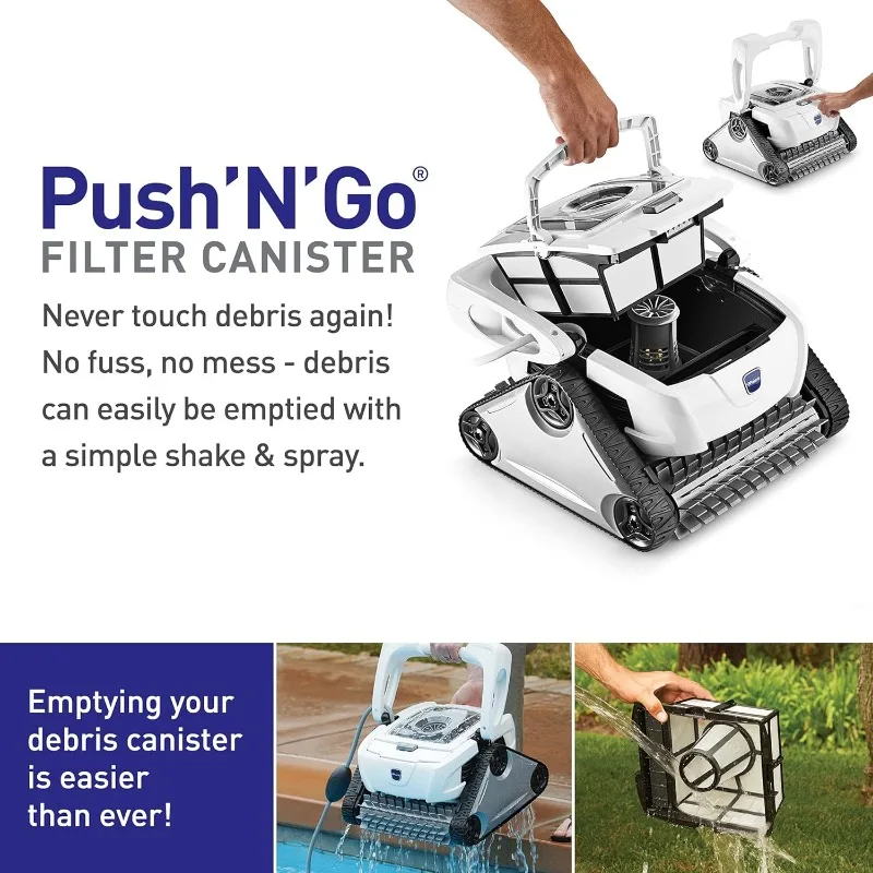 P825 Sport Robotic Pool Cleaner, Automatic Vacuum for InGround Pools up to 40ft, Wall Climbing Vac w/ Strong Suction