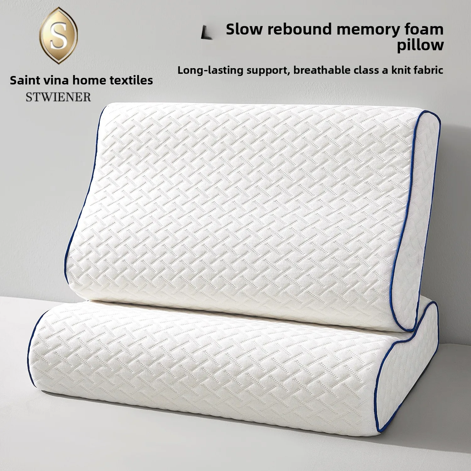

Saint-Vena Memory Foam Pillow Core Slow Rebound Deep Sp Ne Support Adult Bedding Single Person Special Pillow Pair Set