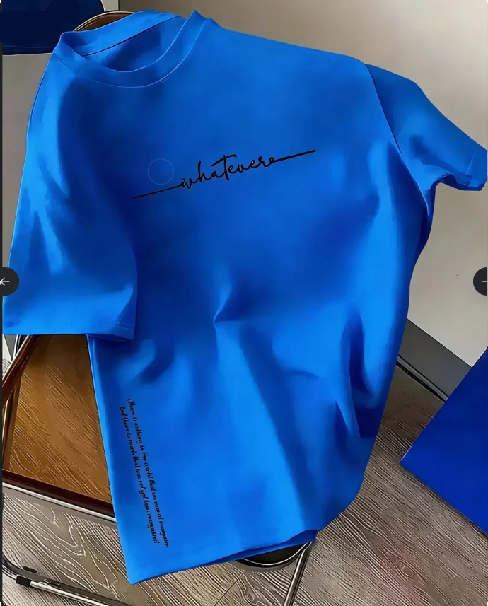 Spring and Summer  Casual Sports Loose Cotton T-shirt  Men's and Women's Simple Letter-Printed Round-neck Short-sleeved Top image 3