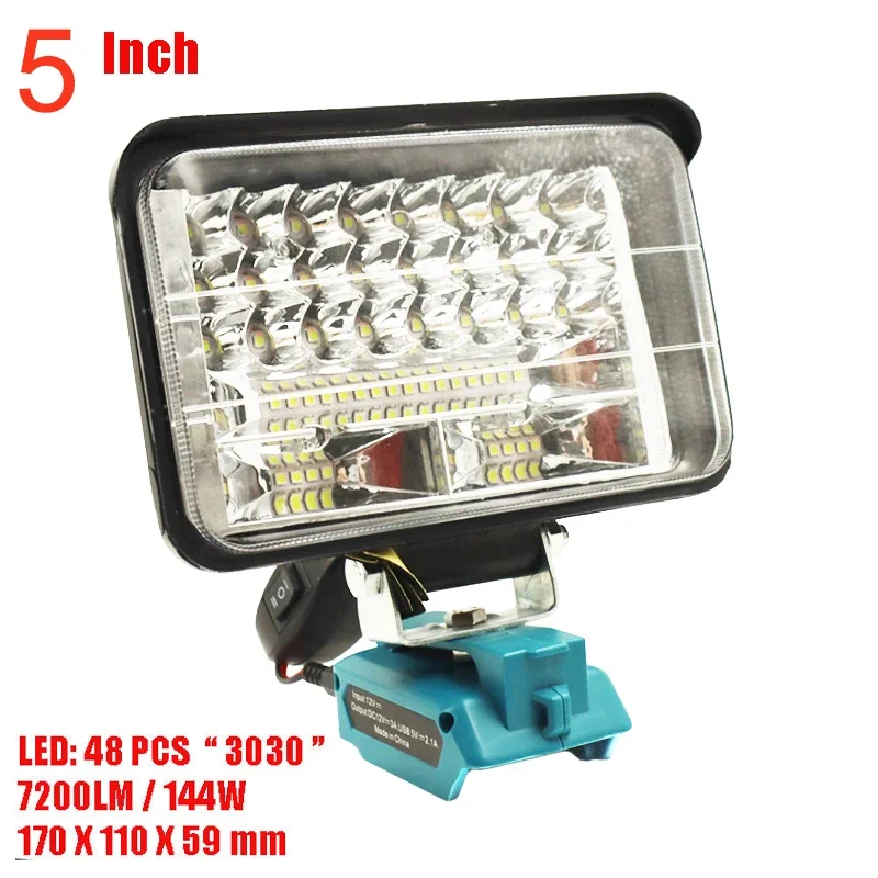 BL1021B Adapter Converter Car LED Lamp for Makita 12V 10.8V Lithium Battery USB Device Mobile Phone Power Supply BL1041B BL1016