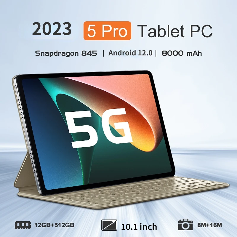 2024 New Global Version Android 12.0 Tablet Pad 5 Pro Max 12GB+512GB 10.1 Inch Screen Tablet Android Tablet Pc 4G WiFi Tablet