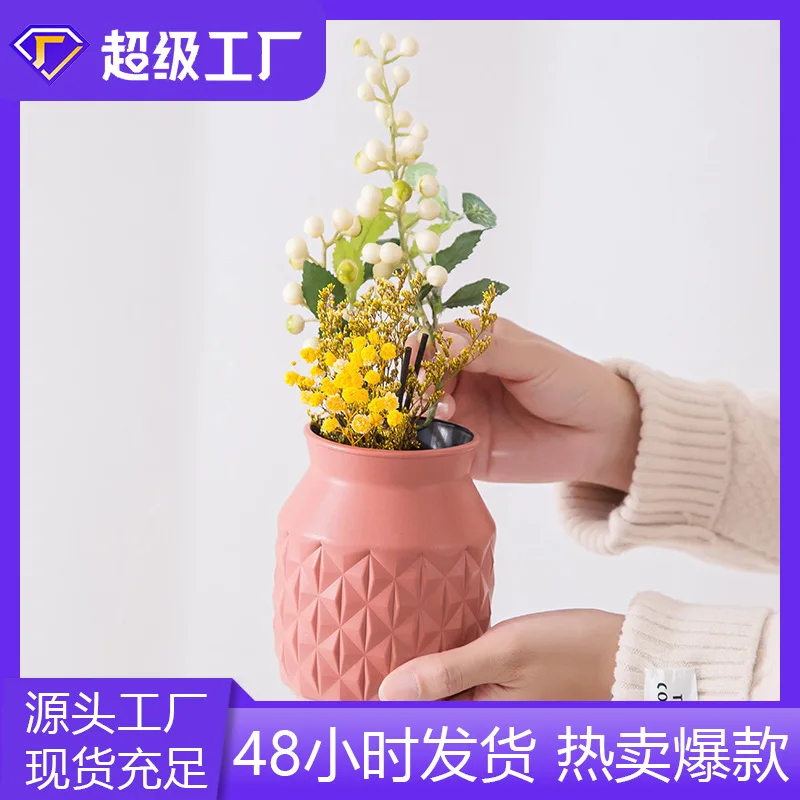 New Creative Nordic Style Home Dry and Wet Flower Arrangement Container Plastic Hydroponic Vase Flower Pot