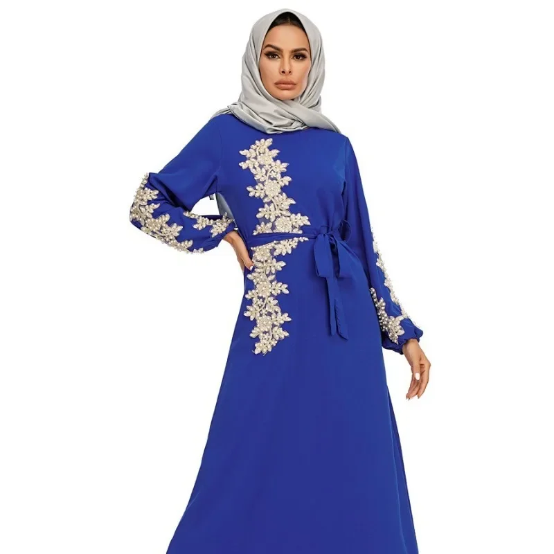 

New Muslim Robe Elegant Dignified Embroidery Long Large Hem Dress evening dresses muslim maxi dresses for women long dresses