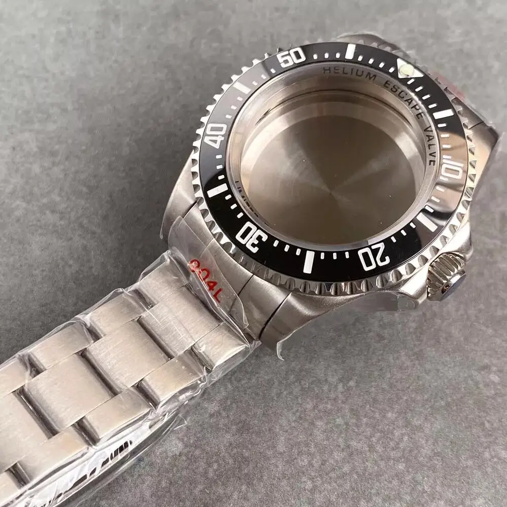 Big 43mm Big Watch Case with Bracelet Sapphire Glass Watch Case Fit DEEP SEA Homage Japan NH35A NH36A NH34A ETA 2824 2836